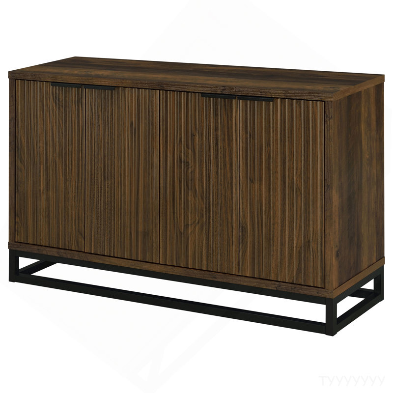 Thurston Dark Pine 4-Door Engineered Wood Accent Cabinet