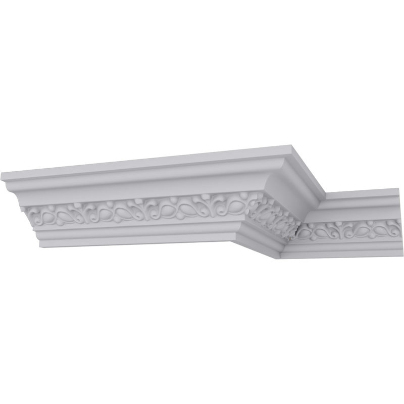 White Polyurethane Decorative Crown Moulding 94.5"