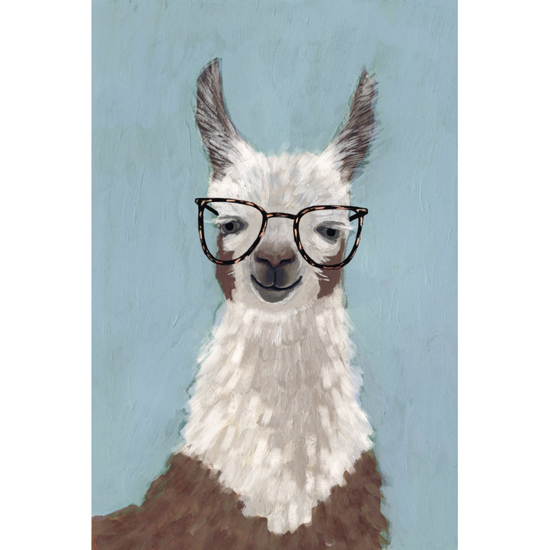 Llama Specs I by Victoria Borges - Painting on Canvas, 30cm H x 20cm W, Wrapped Canvas
