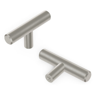 Bar Pulls Collection T-Knob - 2-3/8" x 1/2 " Cabinet Knob Stainless Steel - Contemporary, Minimalist Hardware for Drawers & Cabinets