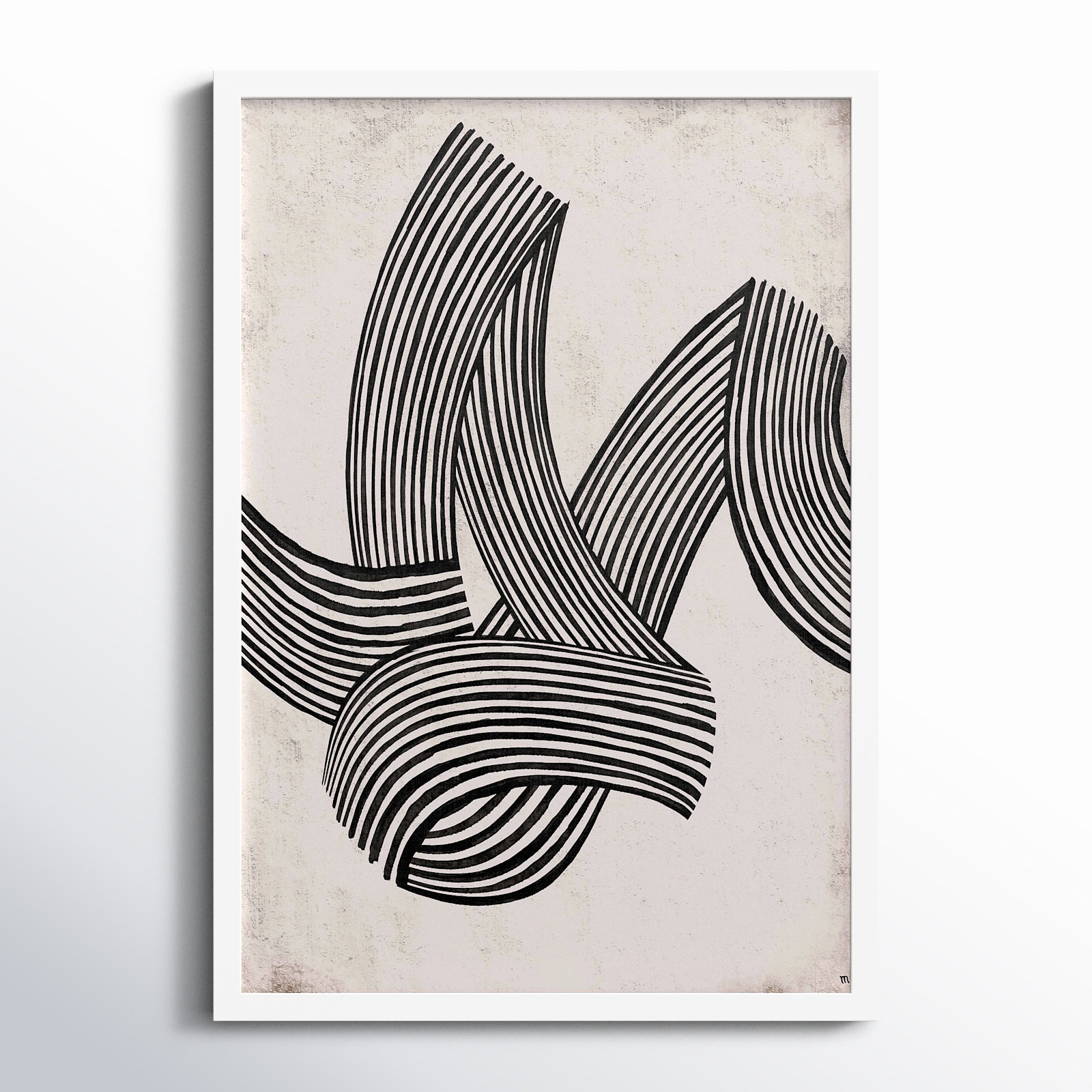Neilsen "Linework 5" Print, 20" H x 14" W x 1.25" D, White Framed