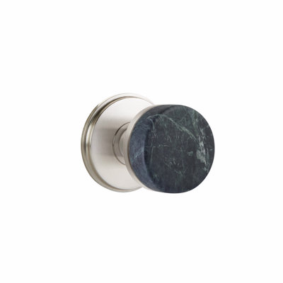 Ensemble de boutons Emtek Select, rosette Watford, tige conique, bouton en marbre vert
