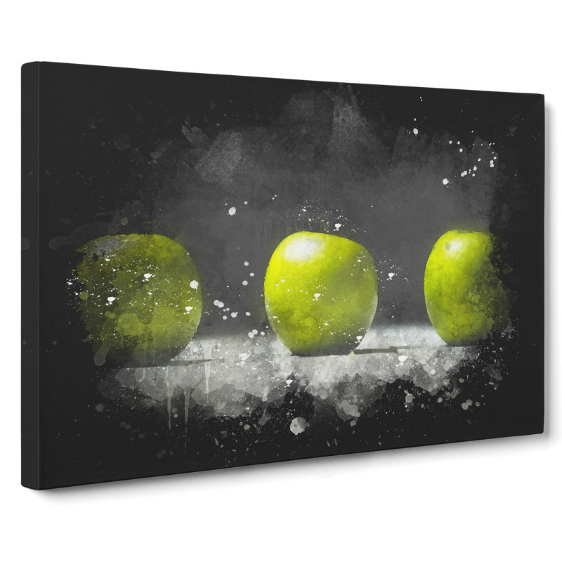 Row of Green Apples - Wrapped Canvas Graphic Art, 40cm H x 60cm W x 3cm D