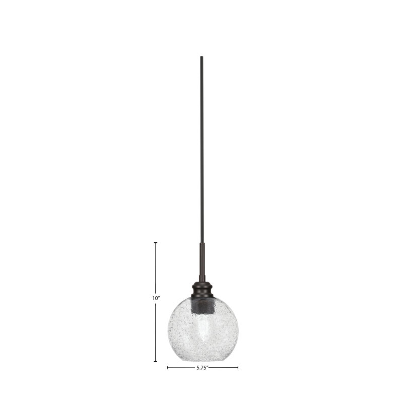Mini-luminaire suspendu avec cordon Edge et verre fumé 5,75 po, Espresso