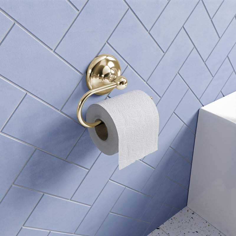 Wall Mounted Toilet Paper Holder, Antique Gold
