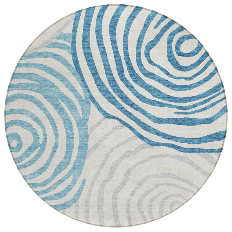 Leis Abstract Indoor Rug, Round 8'