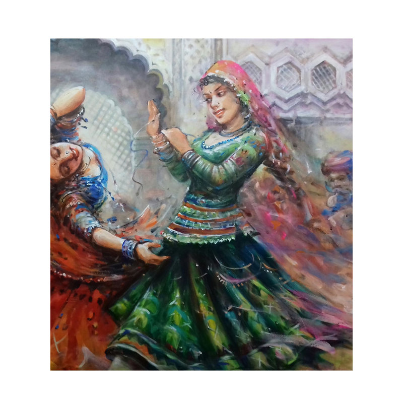 The Ghumar Celebration Painting | Acrylic On Canvas