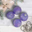 Shiny Glittered Iridescent Glass Ball Christmas Ornaments - 3" (80Mm) - Purple - 4Ct