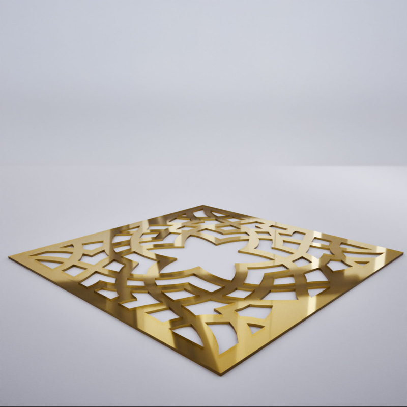 Panneaux muraux décoratifs en acrylique Paris, moyen, l 15 3/8 po x H 15 3/8 po x T 1/8 po, miroir doré Paris, Doré