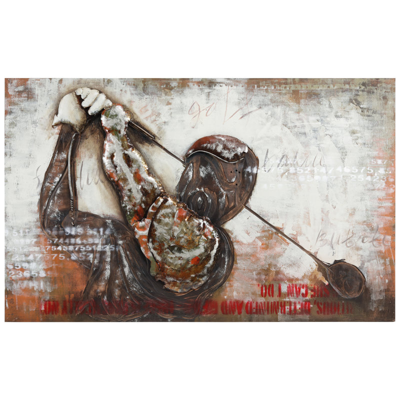 'Golf' Iron Hand Painted 3D Wall Art