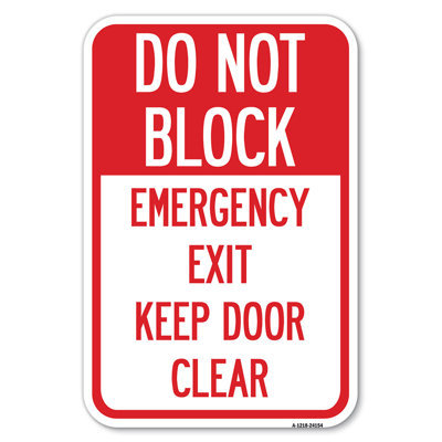 Do Not Block, Emergency Exit Door, Keep Clear/24154
