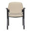 Chaise d'invité Theo avec structure en acier moderne, vinyle antimicrobien beige-118318977