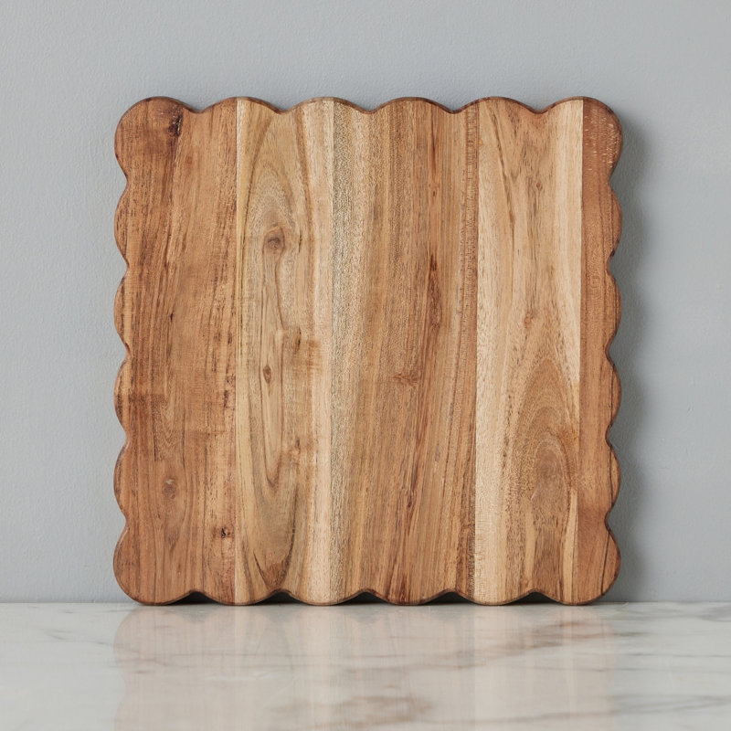 Scalloped Square Cutting Board - 12"W, 12" W