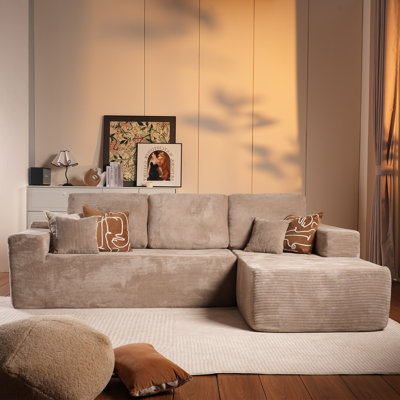 Heimtraud 3 - Piece Corduroy Sectional