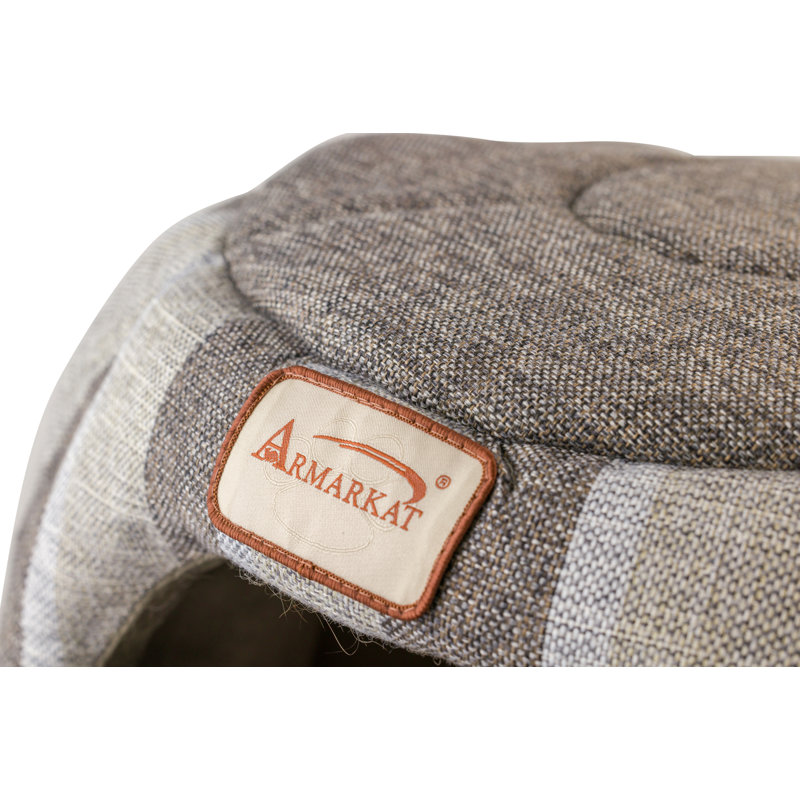 Small Gray and Silver Plush Cat Cave Bed