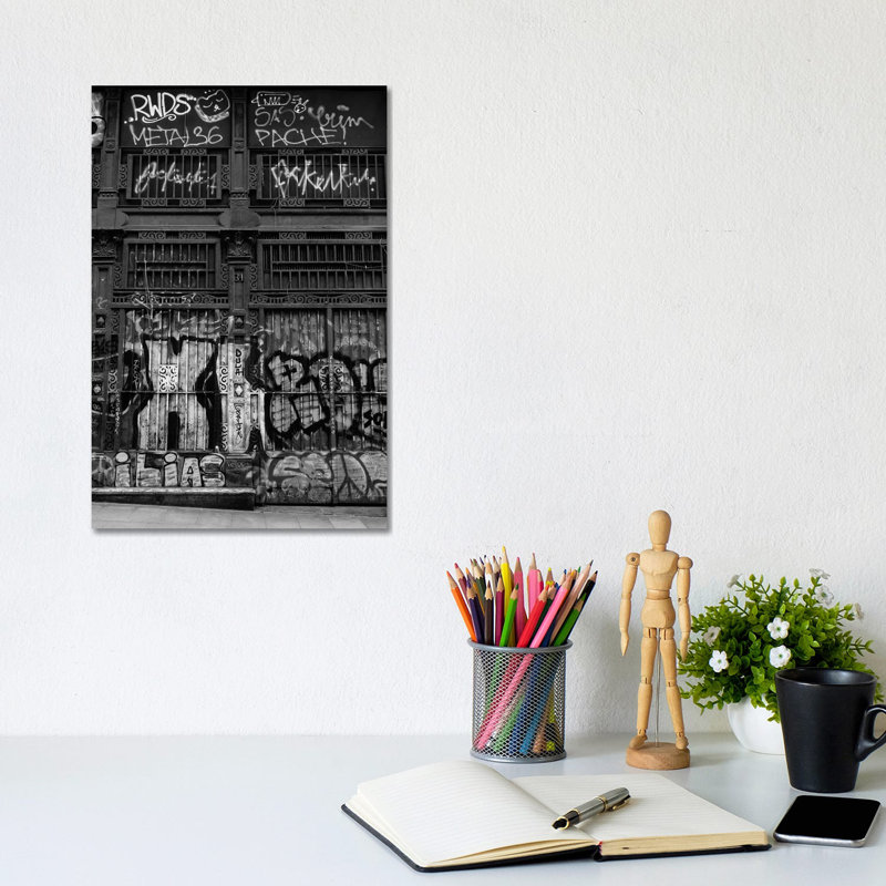 Barcelona Graffiti by Bethany Young - Print on Canvas, 30.48cm H x 20.32cm W x 1.91cm D, Wrapped Canvas