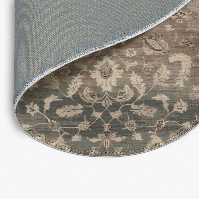Tapis gris intérieur et extérieur surteint, Rond 5 pi
