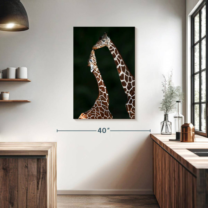 Girafes affectueuses, H 39 po x l 26 po