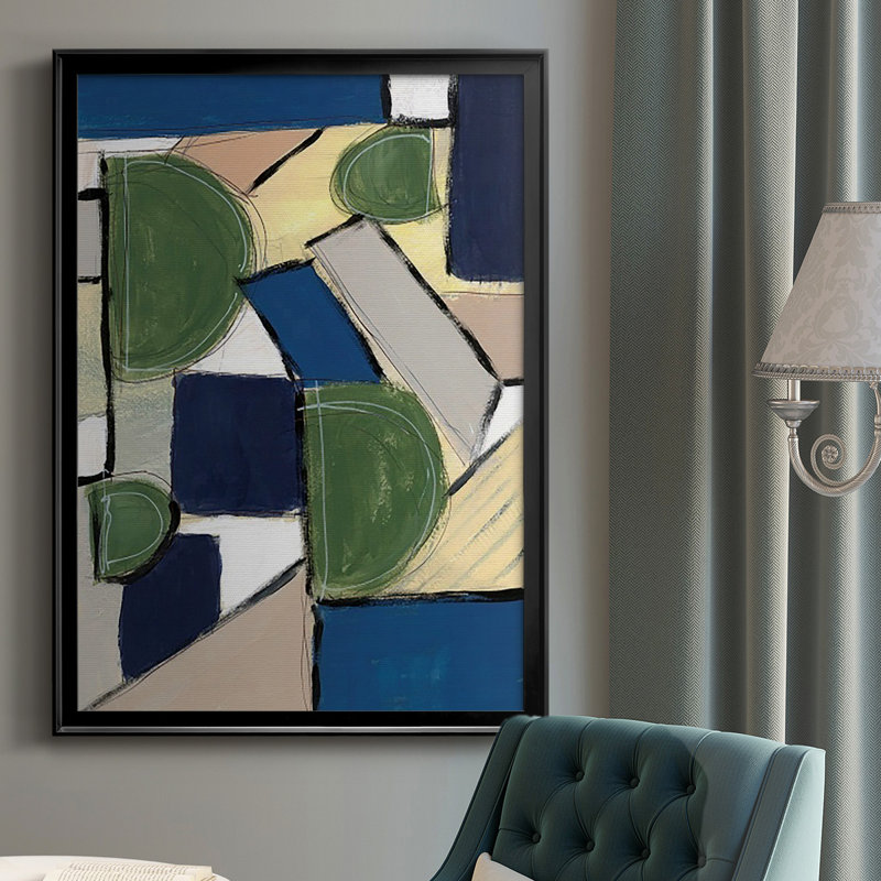 «Spatial Mix I», reproduction encadrée de qualité supérieure, Papier avec cadre noir, L 18,5 po x H 24,5 po x P 1,25 po