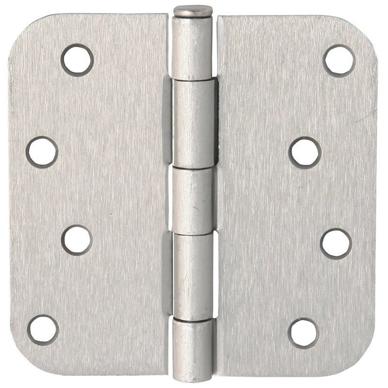 Charnière de porte - 4 po, rayon 5/8 po, paquet de 9, Nickel satiné