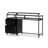 Bayline Glass Top Metal Base Writing Desk