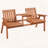 Outsunny Wooden Bench with Center Table and Umbrella Hole-1916534383