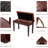 Brown Button-Top Piano Bench With Storage,13.8"X19"