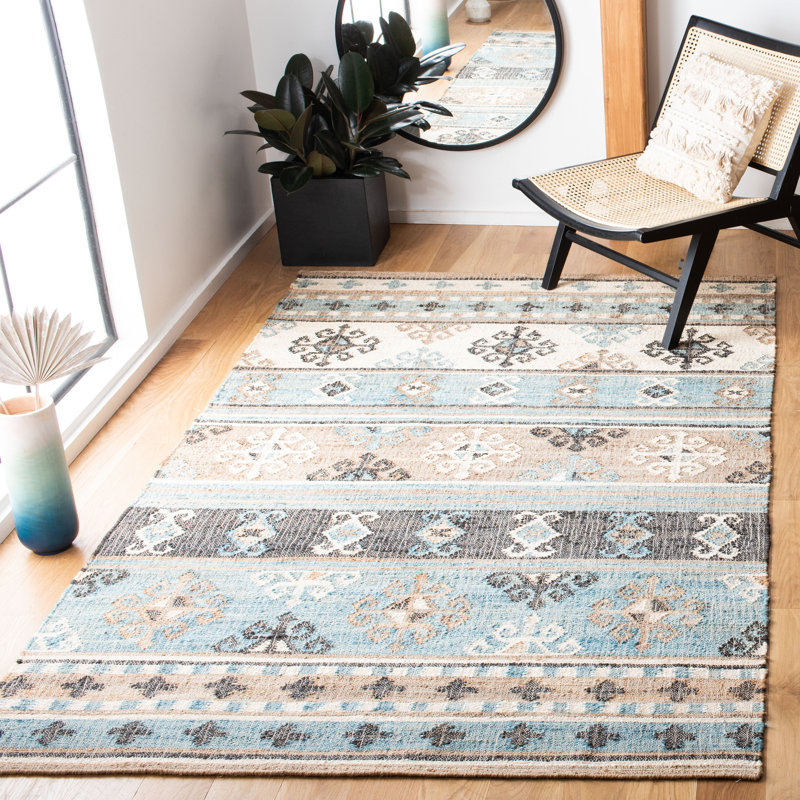 Tapis kilim tissé à plat Kilim Southwestern, Rectangle 5 pi x 8 pi