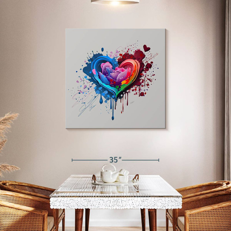 Hardie en forme de cœur abstrait texturé, H 39 po x l 39 po