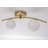 2 - Light Glass Globe Flush Mount Ceiling Light