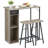 3 Piece Bar Table Set, with 2-Layer Storage Shelf-1901039978