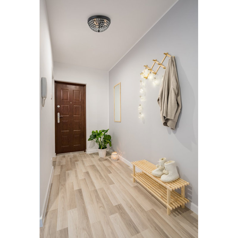 Plafonnier encastré 3 lumières 13,5 po Edson, Noir mat et clair