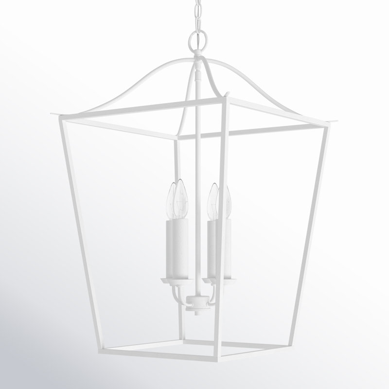 Luminaire suspendu 4 lumières Heidrun, Blanc texturé