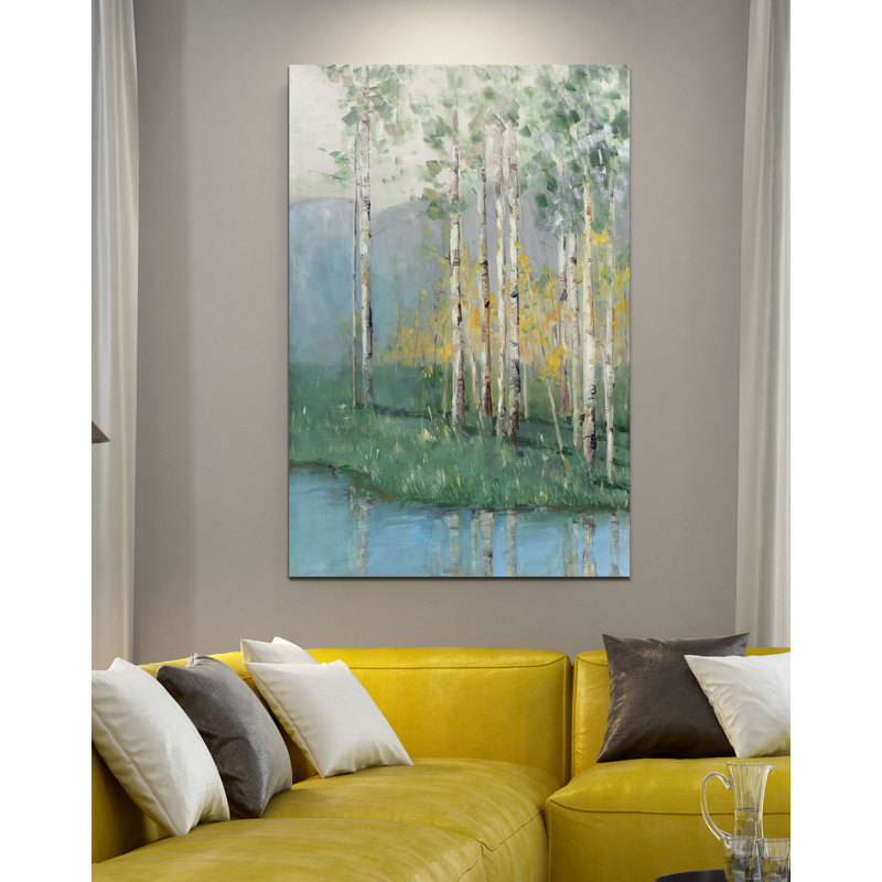 «Birch Reflections II», reproduction, H 12 po x l 8 po x P 1,5 po, Toile tendue