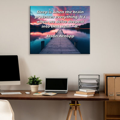 Toile tendue de la galerie ArtsyQuotes par Jason Arnopp: «Le sommeil, c'est quand le cerveau transforme tout. C'est quand nous nous penchons sur ce puits.» «If».