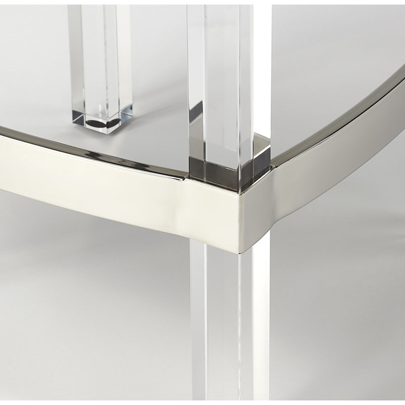 Jordan Acrylic & Leather 24" Counter Stool, White