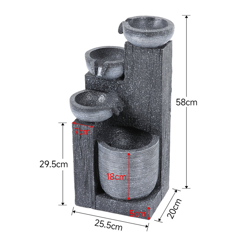Weather Resistant Floor Fountain with Light