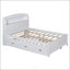 Lit plateforme double en bois avec lit gigogne à DEL