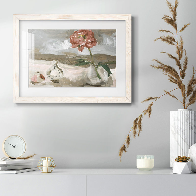Vase de fleurs roses IV, Blanc, H 28 po x l 42 po