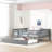 Full Size Daybed In Gray With Trundle And Robust Fence Guardrails - Provide A Stable Relaxing Sleep Reliable Sound Bedroom Efficiency-1287846516-1287846519