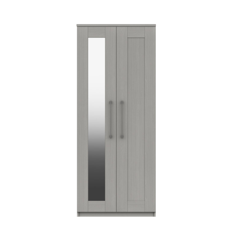 Alishma 2 Door Manufactured Wood Wardrobe, Light Grey