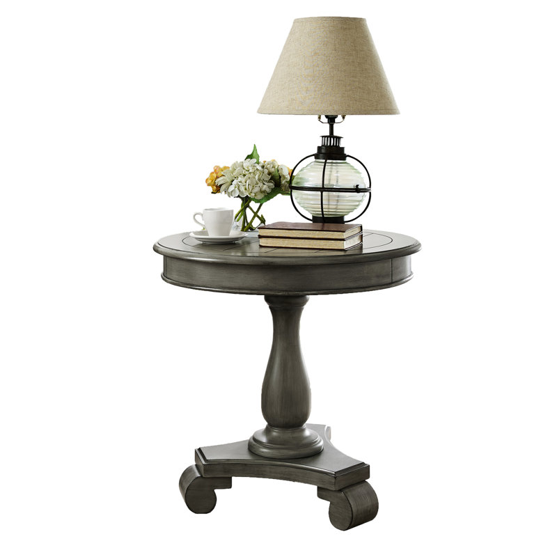 Guéridon gris en bois - H 26,5 po, espace avec grand, pratique, Gris