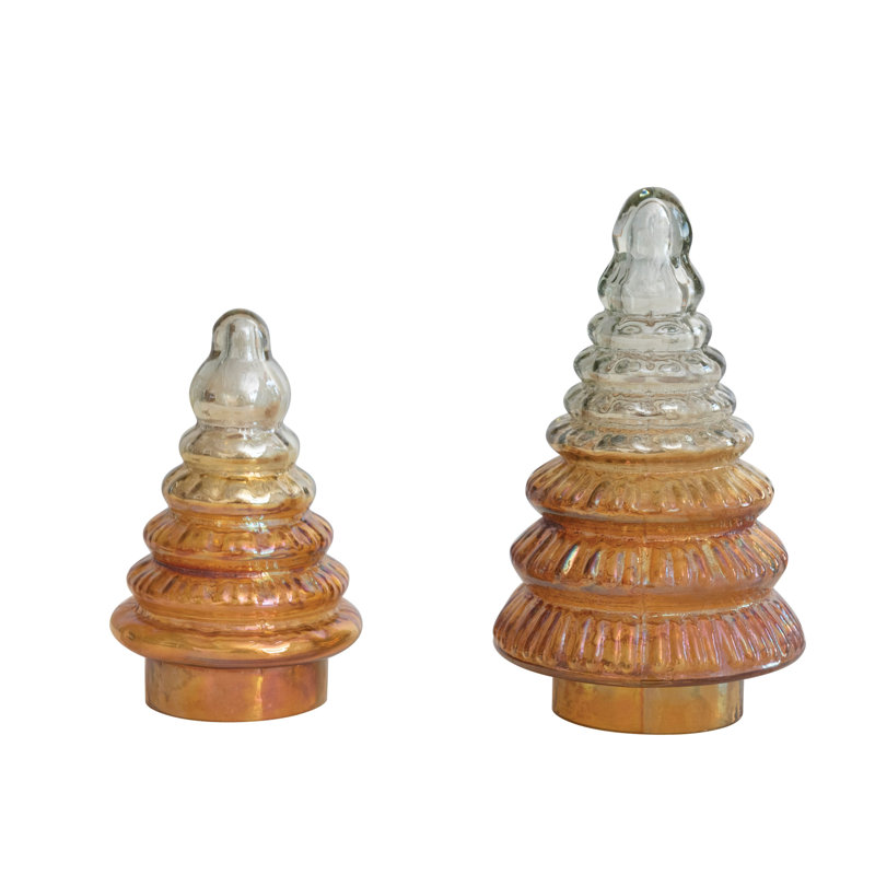 Embossed Two-Tone Mercury Glass Tree