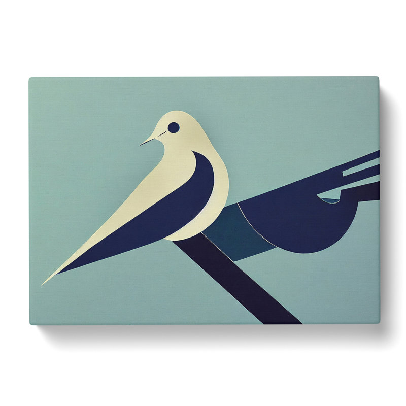 Modern Abstract Dove Bird - Wrapped Canvas, 35cm H x 50cm W x 3cm D