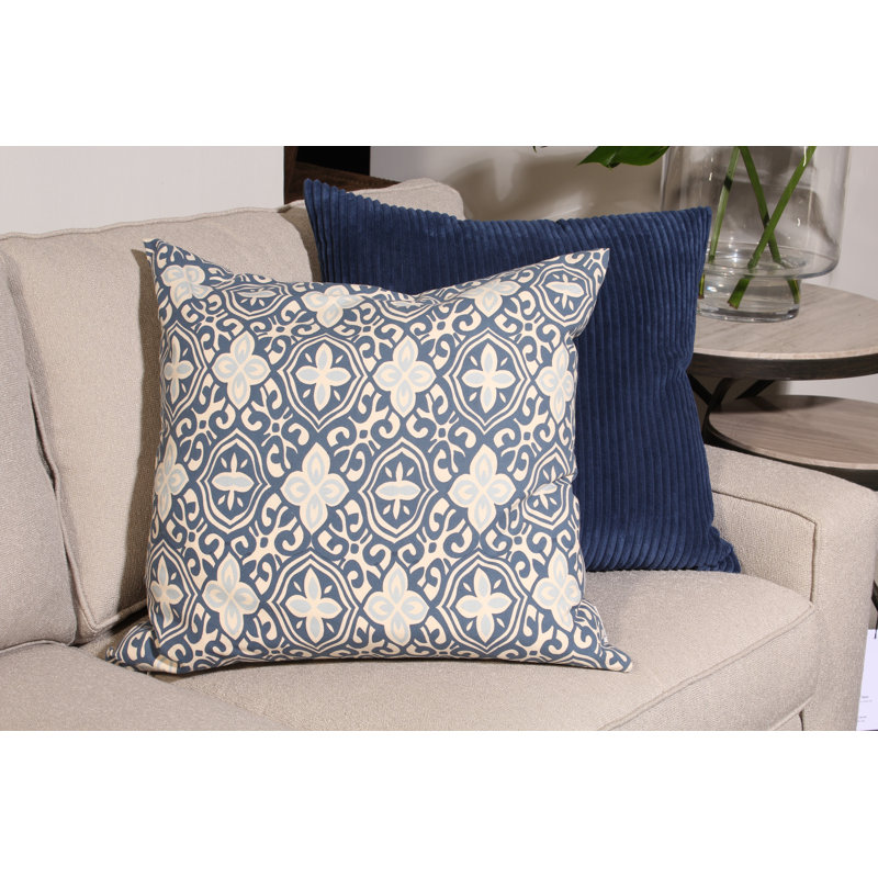 Geometric Cotton Throw Pillow, 22" H x 22" W x 7" D
