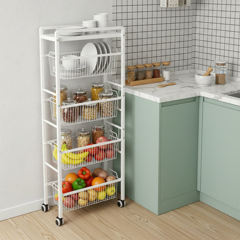 106.7cm H Under Sink Organiser, White