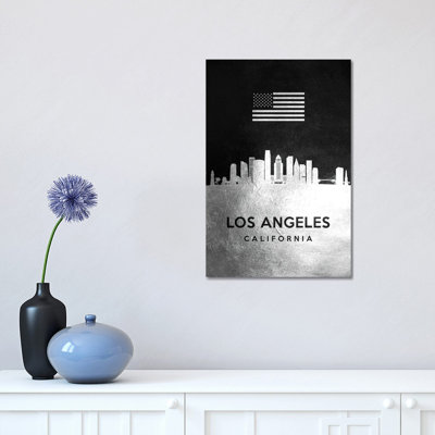 «Birmingham Alabama Silver Skyline» par Adrian Baldovino, impression sur toile tendue