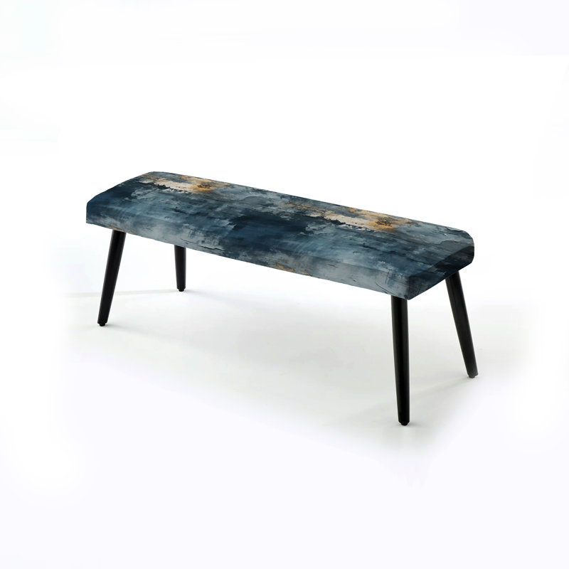 Stormy Horizon Moody Patterns - Banc noir rembourré abstrait
