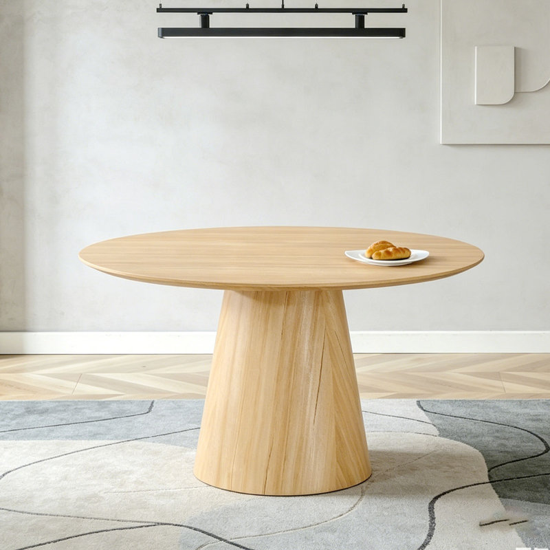 Modern MDF Wood Texture Stickers Circular Dining Table