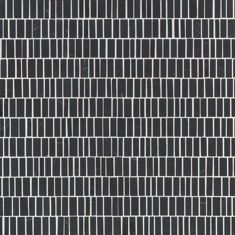 Monet Marble Mosaic Wall & Floor Tile, Nero Marquina